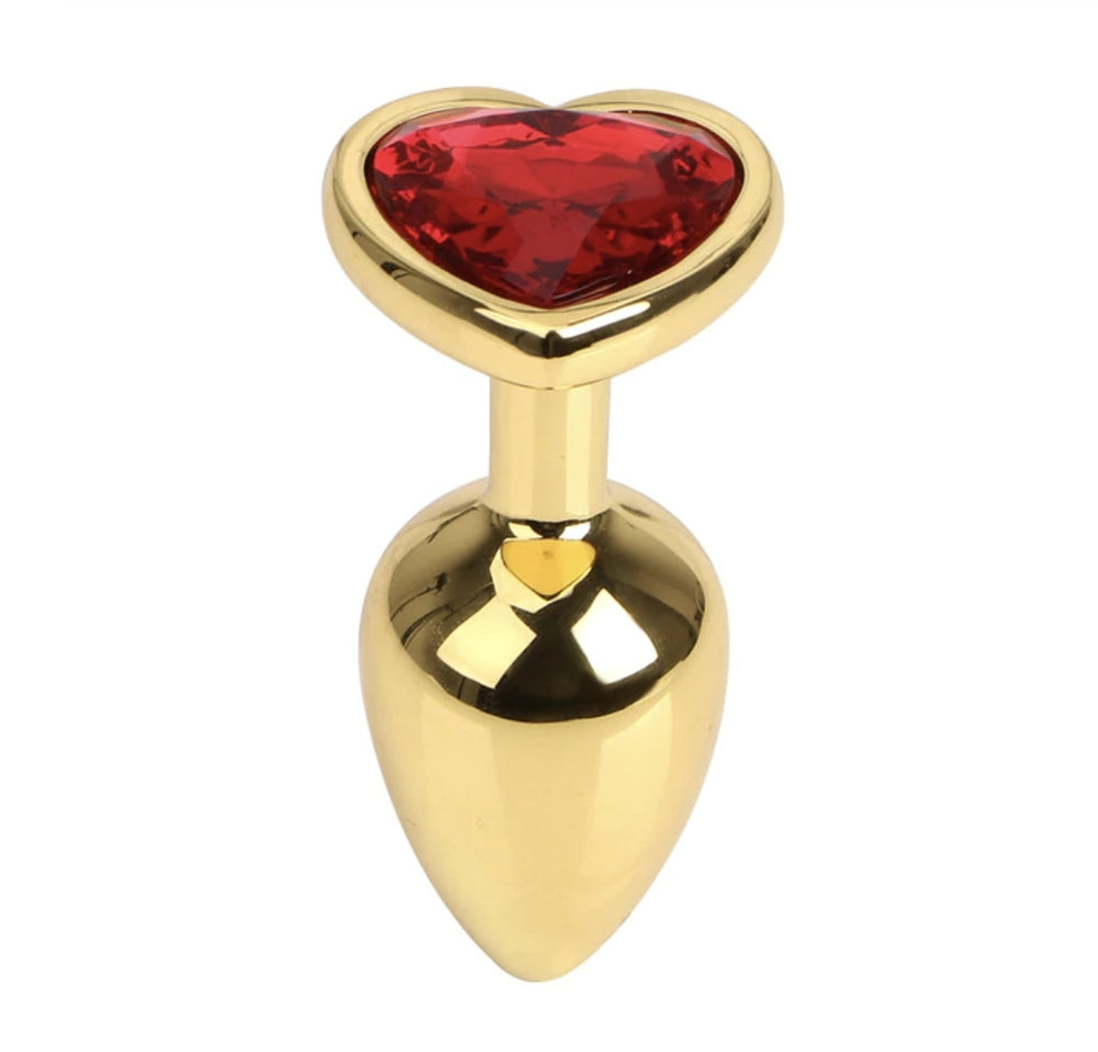 Golden Heart Butt Plugs Gold Rhinestone Jewel DDLG Playground Golden Heart Butt Plugs Gold Rhinestone Jewel DDLG Playground