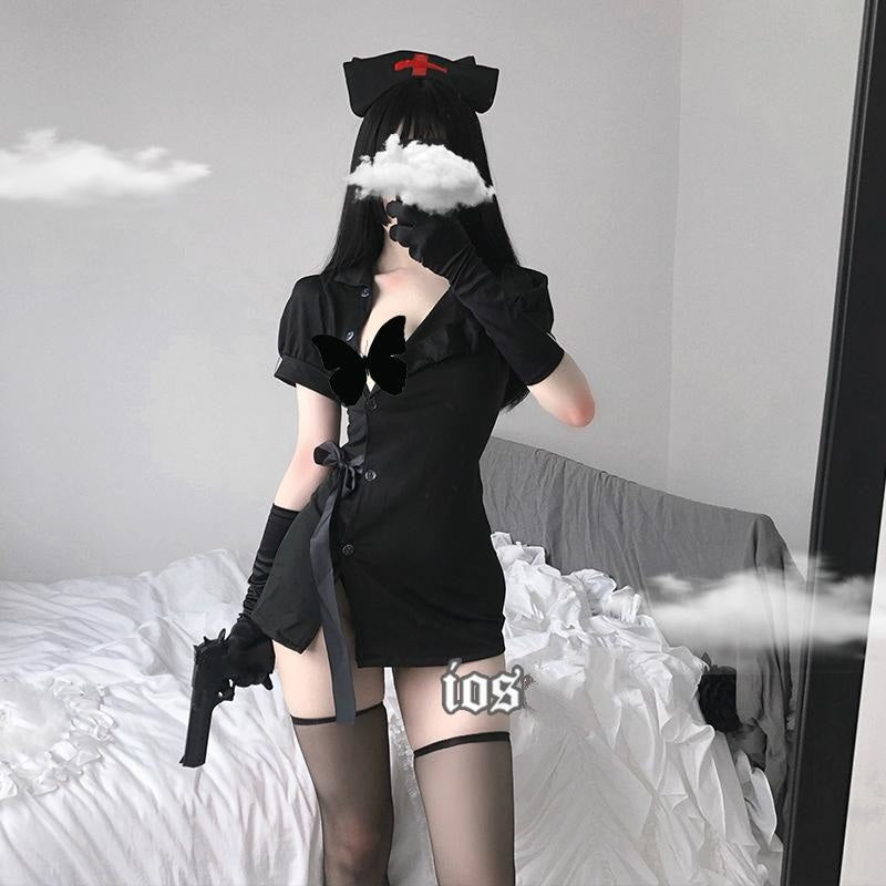 Gothic Nurse Cosplay - army, army nurse, bad ass badass cheongsam