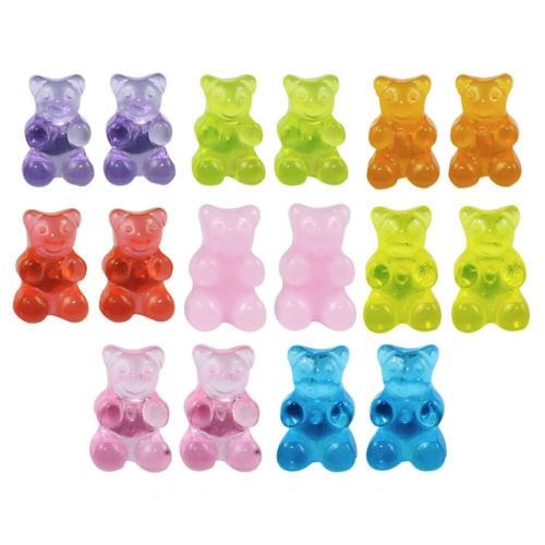Kawaii Gummy Bear Candy Stud Earrings Cute Jelly Resin 