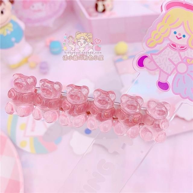 Gummy Bear Hair Clippies - Pink - accessories