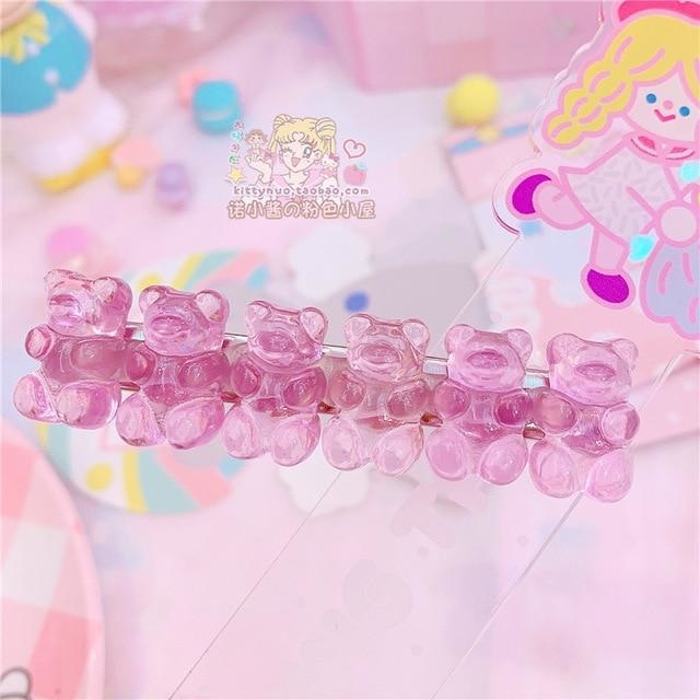 Gummy Bear Hair Clippies - Pinky-Purple - accessories
