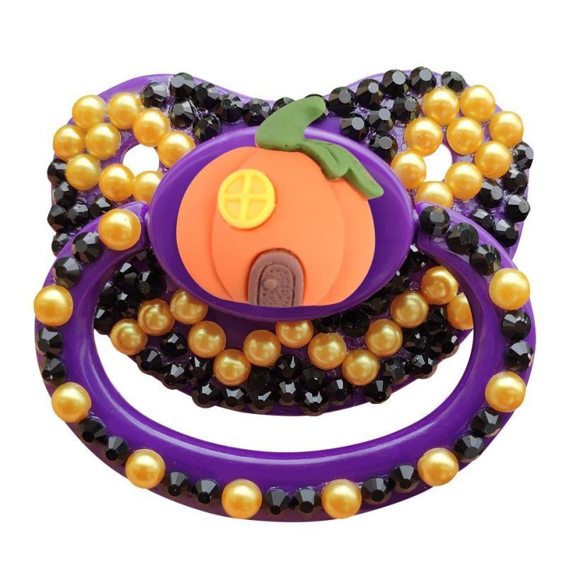 Halloween Deco Pacifiers (8 Styles) - Pumpkin House - binkie, binkies, binky, creepy, cute