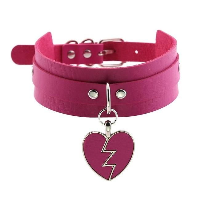 Heart Breaker Collar Vegan Leather Choker Leash – DDLG Playground