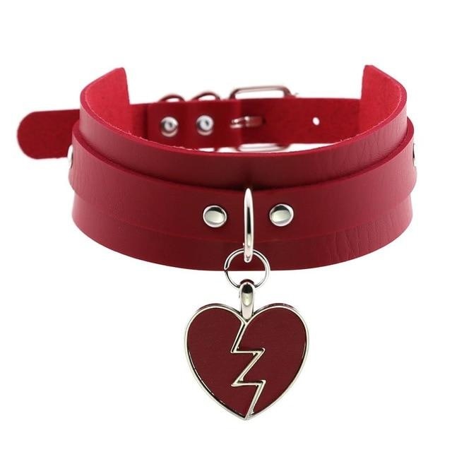 Heart Breaker Collar Vegan Leather Choker Leash – DDLG Playground