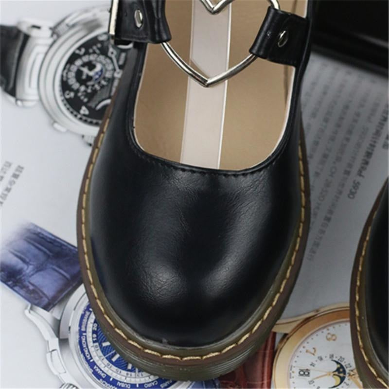 Heart Buckle Wedge Shoes - Shoes