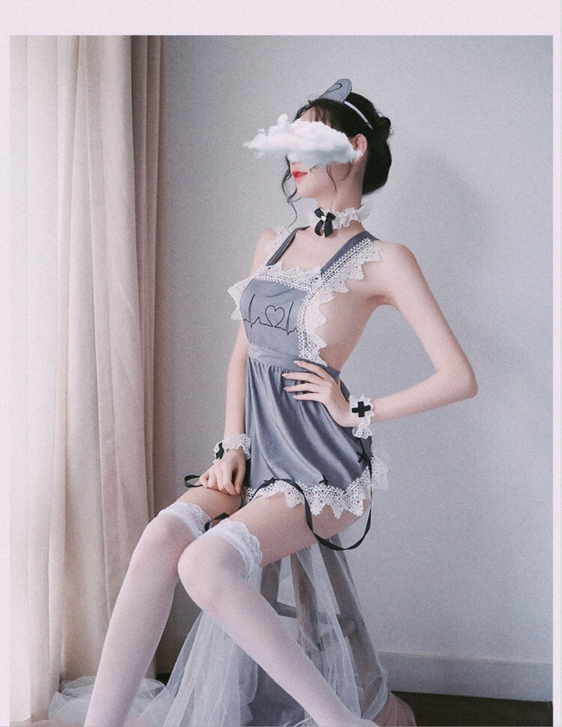 Heartbreaker Nurse Cosplay Outfit Uniform Apron Dress DDLG Playground Heartbreaker Nurse Cosplay Outfit Uniform Apron Dress DDLG Playground