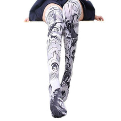 Hentai Manga Anime Stockings Thigh Highs Otaku Cosplay Black and White 