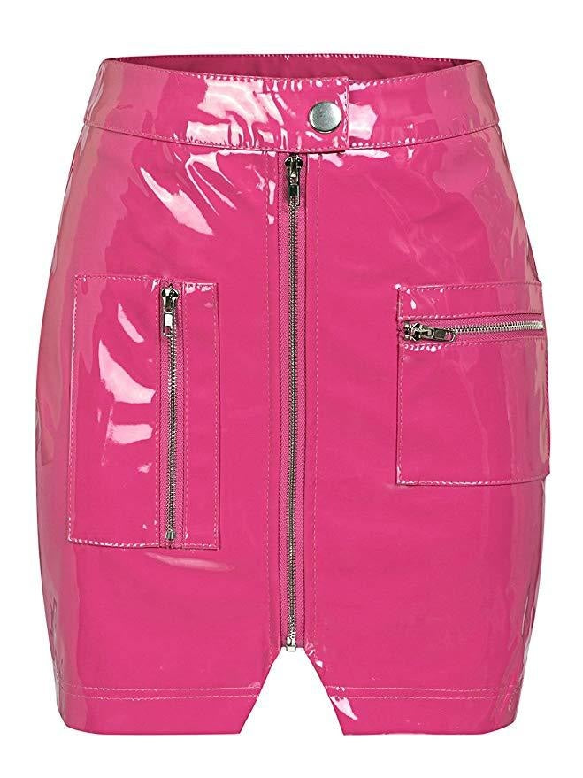Hot Vinyl Pink Miniskirt Skirt Sexy Latex Fetish Ddlg Playground 