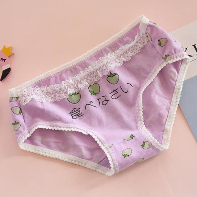 Japanese Strawberry Undies - Lavender - Underwear