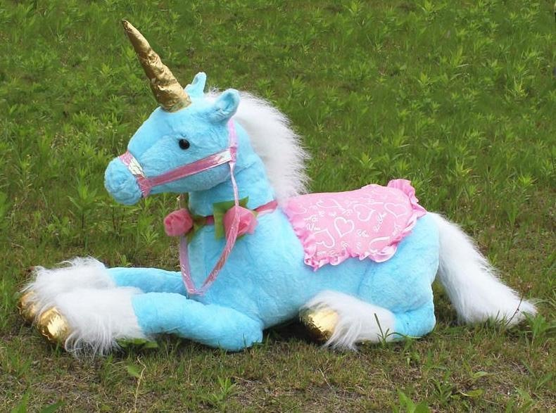 jumbo life size blue unicorn stuffed animal plush soft toy riding realistic huge majesty magical unicorn mythological creature bedroom nursery decor abdl cgl little space mdlb dd/lg by ddlg playground