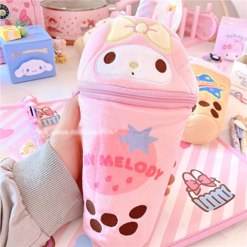 Kawaii Bubble Tea Stationary Cases - My Melody - bag, bags, boba tea, bubble bunnies