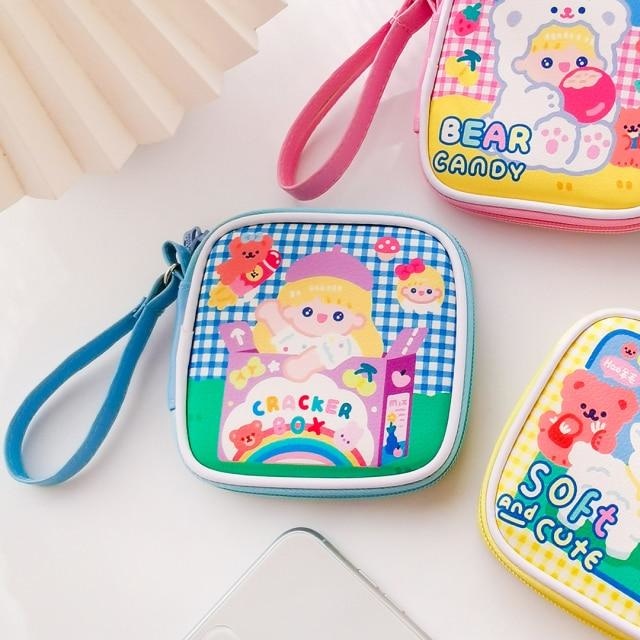 Kawaii Charger Carrying Case - Blue Cracker Box - age regression, baby animals, bags, bear brown