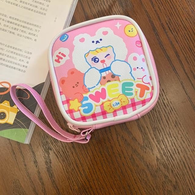 Kawaii Charger Carrying Case - Pink Sweet Bear - age regression, baby animals, bags, bear brown