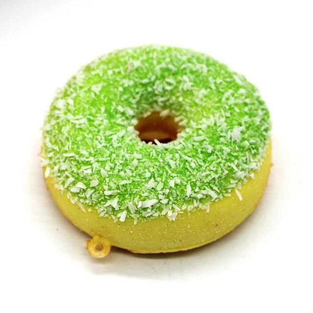 Kawaii Food Squishies - Green Sprinkle Donut - squishy
