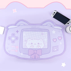 Kawaii Kitten Gaming Mousepad - Purple Cat - desktop, fairy, fairy kei, kei fashion, fairykei