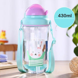 Kawaii Strap Sippies - Blue Rabbit 430ml - cup