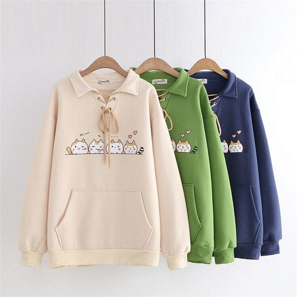 Kitten Line Up Sweater - sweater