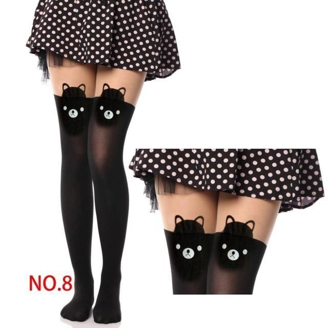 Kawaii Bear Pantyhose Stockings Nylon Socks Cute Harajuku Fashion by DDLG playground