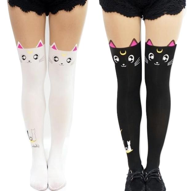 sailor moon cat nylon tights stockings pantyhose kitten cosplay kawaii harajuku fashion 