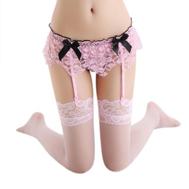 Sexy garter belt stockings hold up clips lace intimate lingerie wear bedroom by ddlg playground 