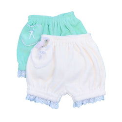 Lace Trim Bloomers - bloomer shorts, bloomers, bow knot, bows, elastic waist
