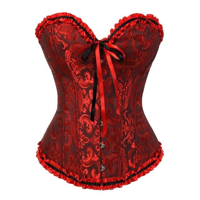 Lady In Lace Genuine Corsets - Black & Red / L - bustier