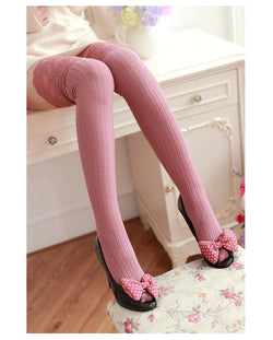 Lady Lace Stockings - Pink - high socks, knee lace long sock