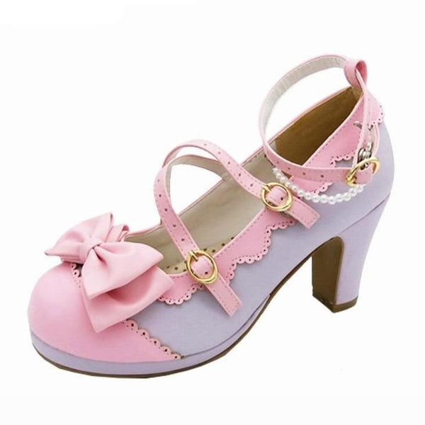 Sweet Pearl Embellished Lolita Heels Kawaii Fashion DDLG Playground