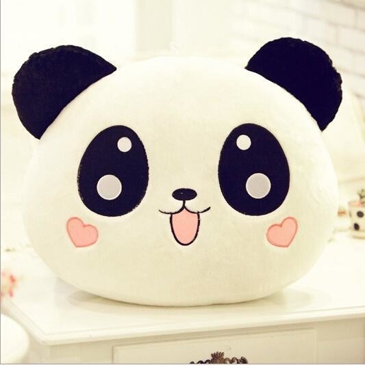 panda bear body pillow plush toy soft stuffed animal kawaii anime face heart cheek kawaii babe