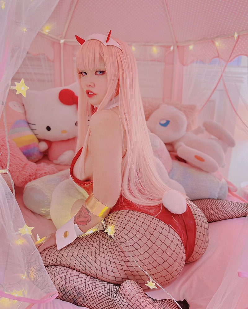 Red Latex Bunny Set - anime cosplay, bunny costume, girl, costumes, latex