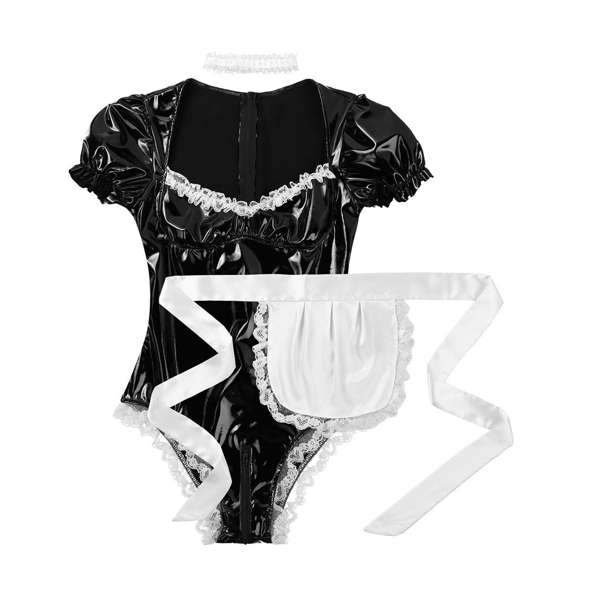 Latex Maid Adult Onesie Bodysuit ABDL Ageplay | DDLG Playground