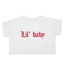 White Lil Baby Cropped T-Shirt Mini Crop Top Micro Tee Little Baby Age Play CGL DD/LG by DDLG Playground