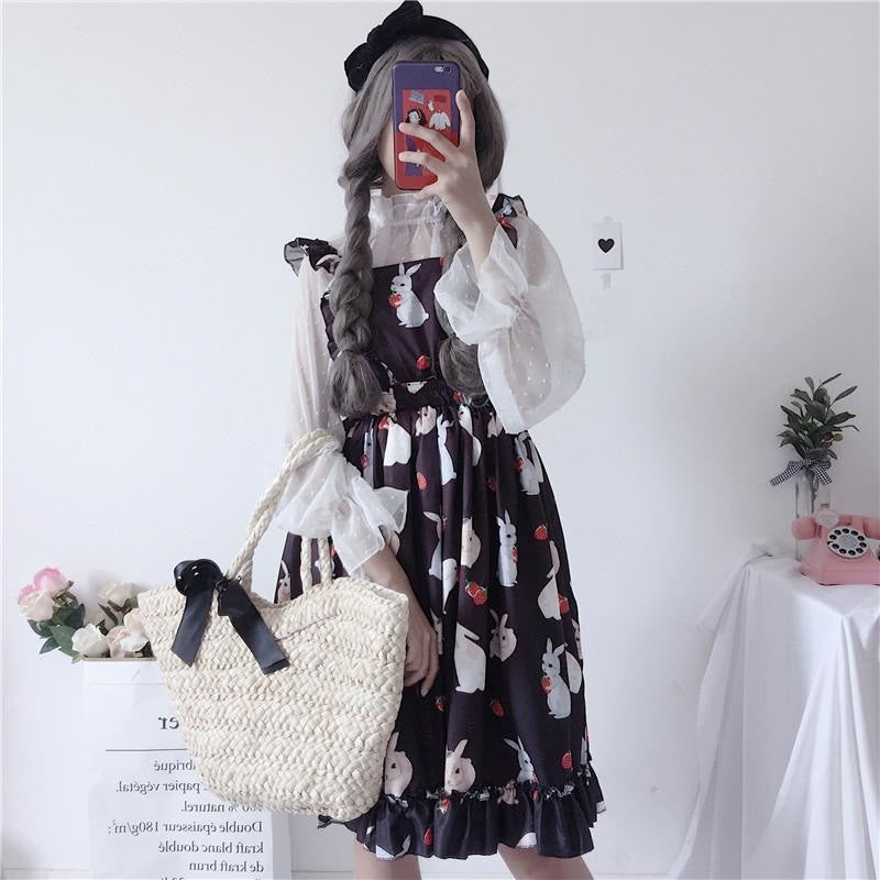 Little Bunny Rabbit Suspender Dress Kawaii Lolita
