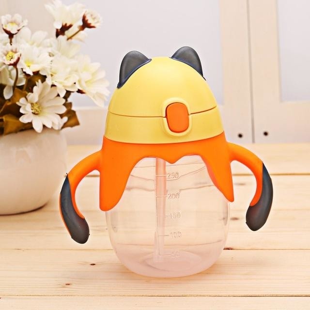 Little Fox Orange Sippy Cup Toddler Drinking Plastic Bottle With Straw Age Play ABDL Adult Baby Fetish by DDLG Playground