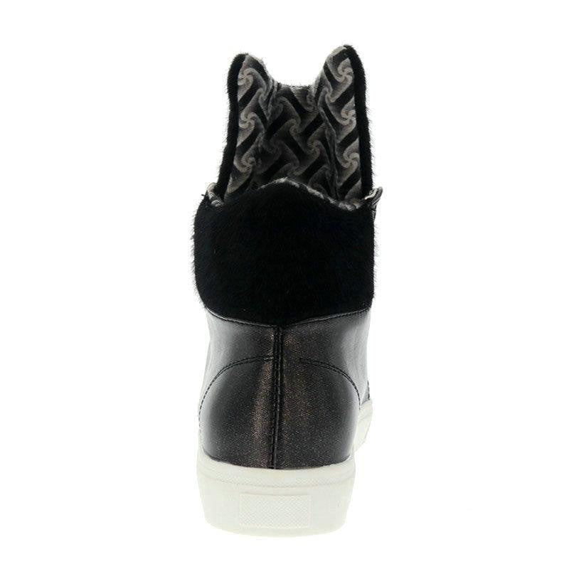 black fuzzy furry cat hi top sneakers high tops shoes flat heel lace up soft kawaii kitten Kawaii Babe