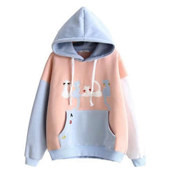 Little Neko Kitty Cat Kitten Hoodie Hooded Sweatshirt Pullover Kangaroo Pouch Pocket Drawstring Little Space Pastel Fairy Kei Kawaii