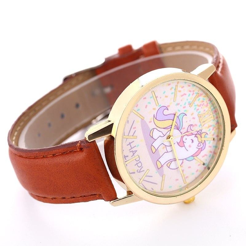 Cute Brown Magical Unicorn Pony Wrist Watch Bracelet Wristwatch Kawaii Little Space Fashion 