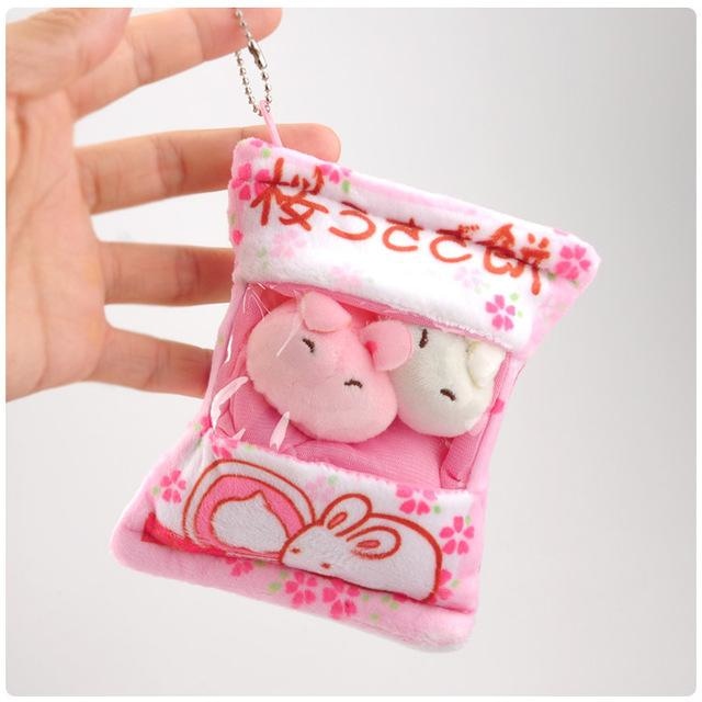 Littlest Bag Of Plushies - Pink Bunny - stuffed animal