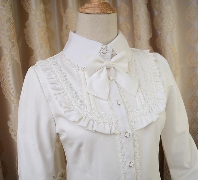 Traditional Lolita Collar Blouse Long Sleeve Peter Pan Button Up EGL Classic Lolita Girl Fashion