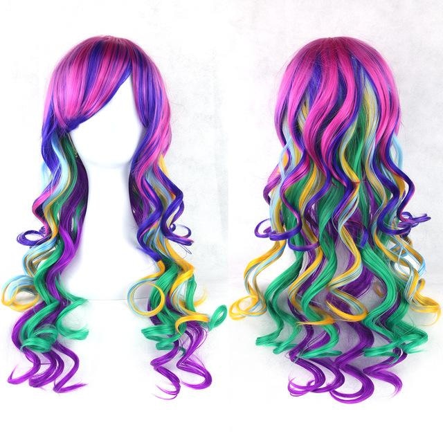 Long Cotton Candy Wig - Rainbow - wig