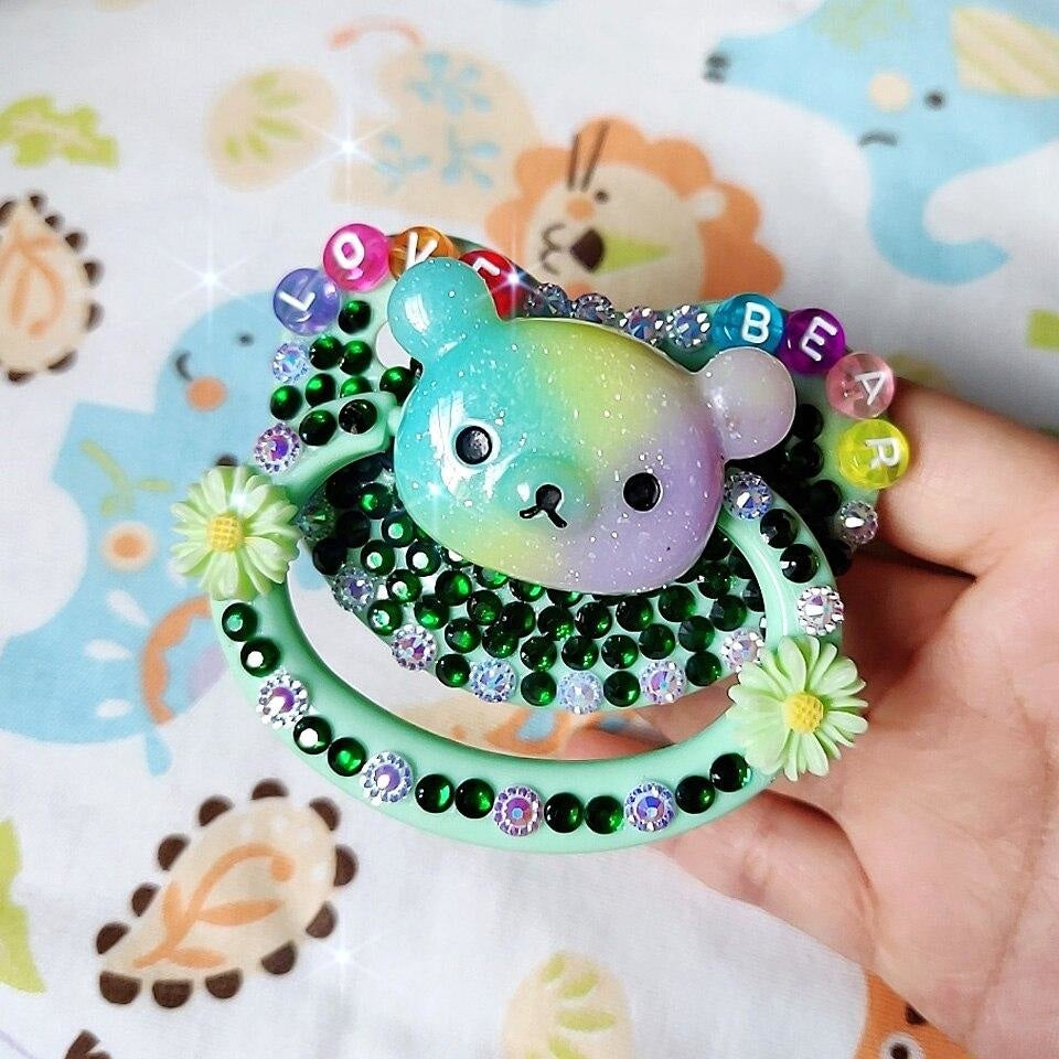 Love Bear Decorated Custom Adult Pacifier – DDLG Playground