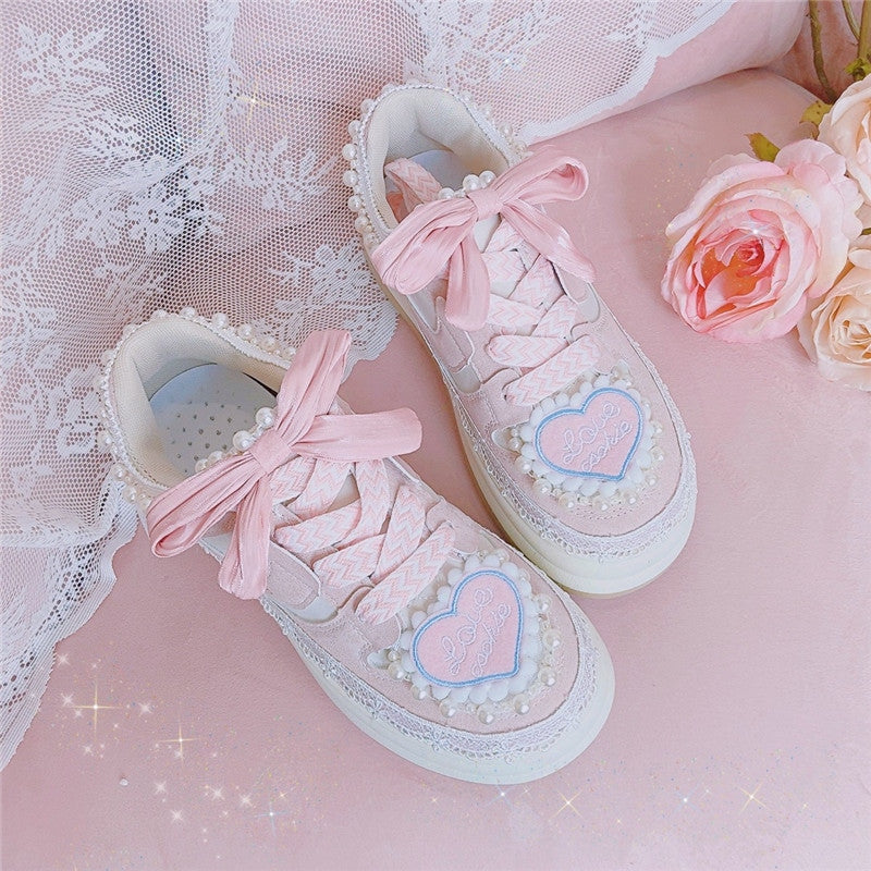 Love Cookie Sneakers - athletic shoes, coquette, cute dollette, fairy kei fashion