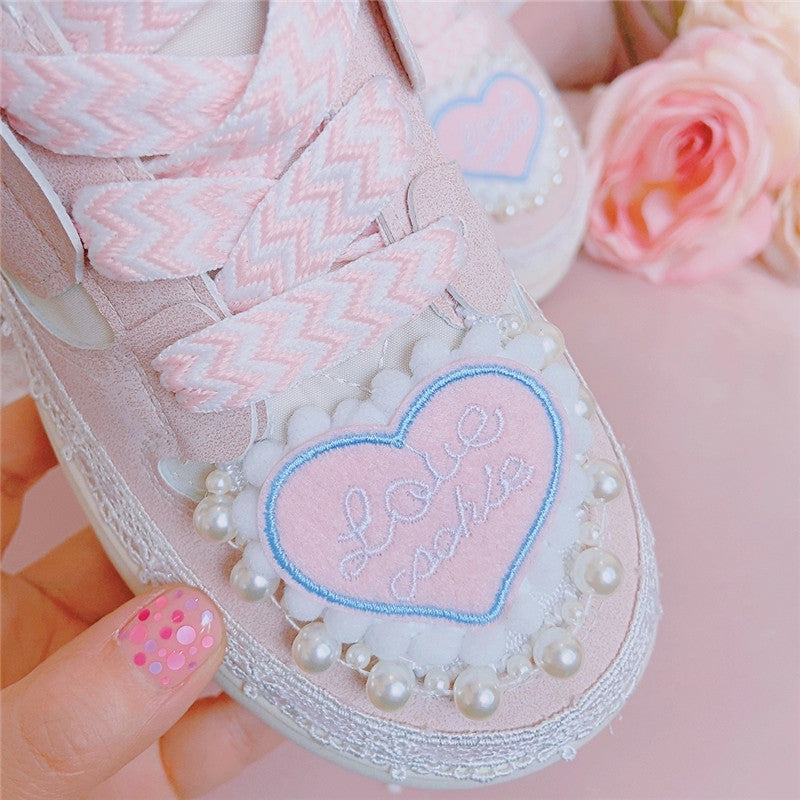 Love Cookie Sneakers - athletic shoes, coquette, cute dollette, fairy kei fashion