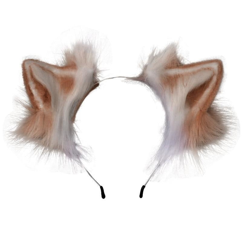 Luxurious Neko Ear Headband (10 Colors!) - Brown - cat, cat cears, fox, fox ears, head band