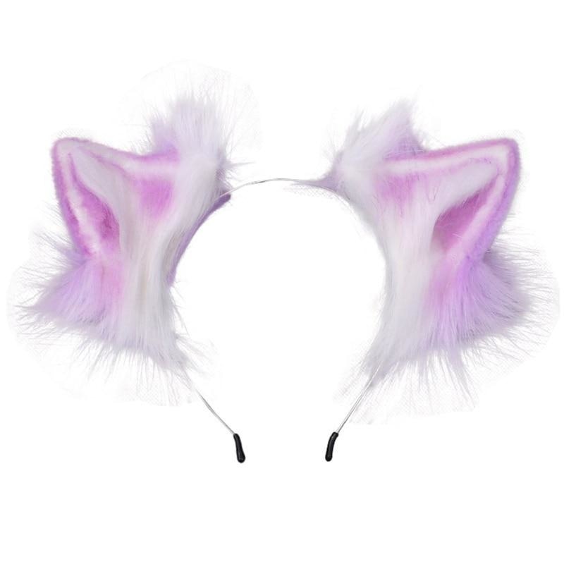 Luxurious Neko Ear Headband (10 Colors!) - Lavender - cat, cat cears, fox, fox ears, head band