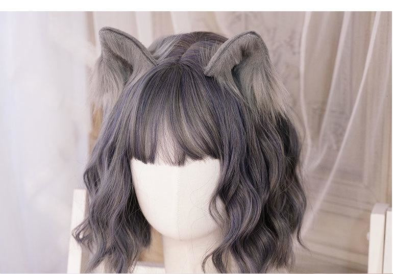 Luxury Realistic Neko Ears - Grey - hair clips