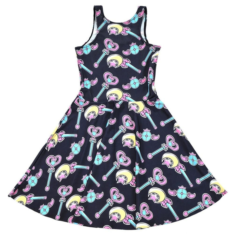 Magical Girl Sailor Moon Wand Skater Dress Pastel Goth Kawaii Fashion Plus Size by DDLG Playground