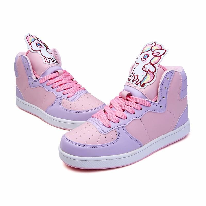 fairy kei pastel unicorn pegasus hi top sneakers high tops shoes candy colored sweet lolita yume kawaii harajuku japan fashion dd/lg cgl abdl age regression by ddlg playground