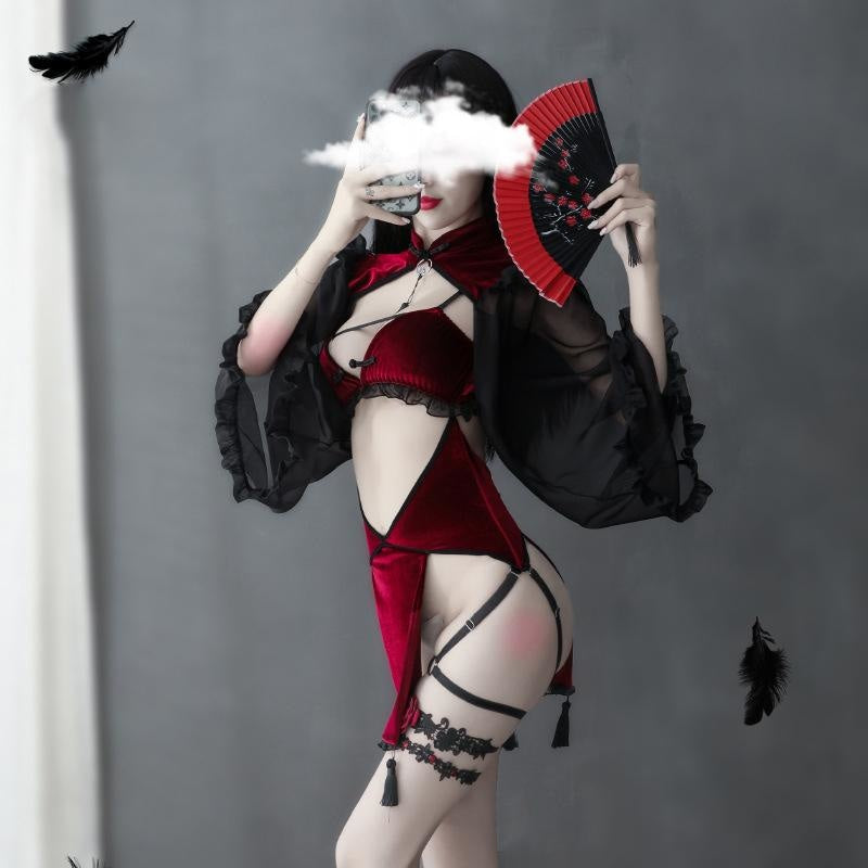 Midnight Witch Cosplay Lingerie Set Sexy Halloween Goth DDLG Playground Midnight Witch Cosplay Lingerie Set Sexy Halloween Goth DDLG Playground