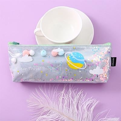 Milky Galaxy Cosmetic Bag - Silver Planets - accessories